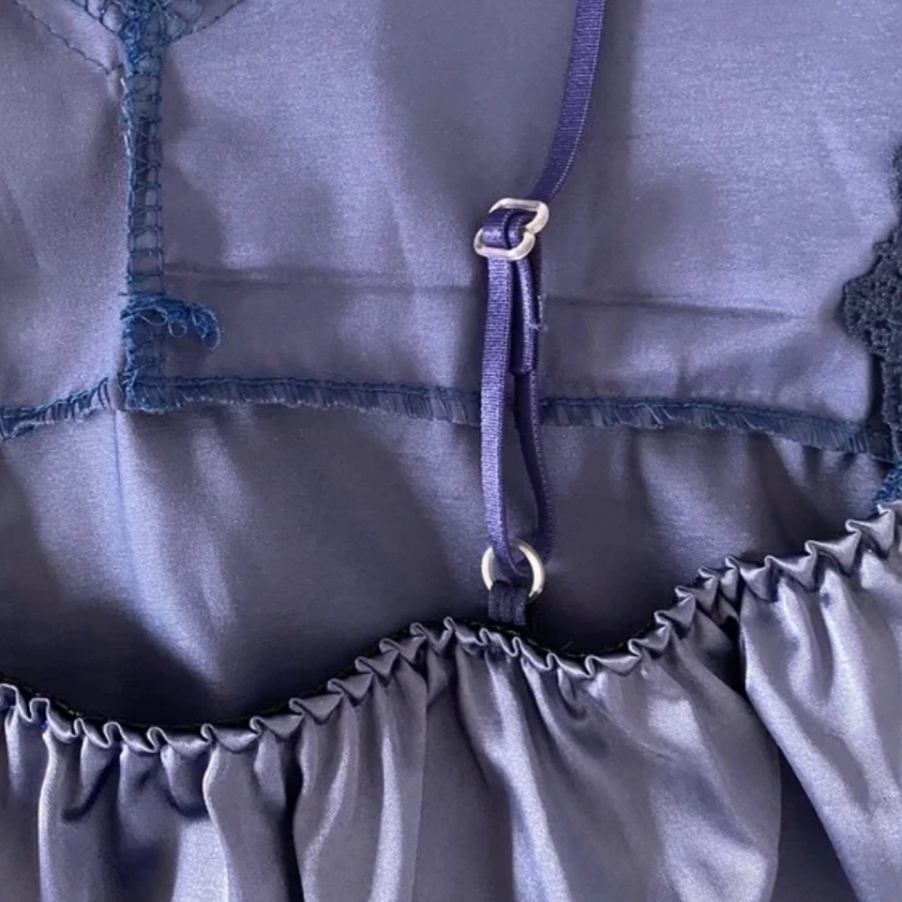 Blue Satin Night Dress - Picture 4 of 5